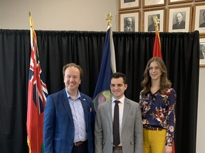 The Northern Ontario Large Urban Mayors met in Sault Ste. Marie Fri. April 24. Sudbury Mayor Paul LeFebvre, and Timmins Mayor Michelle Boileau joined Sault Mayor Matthew Shoemaker.