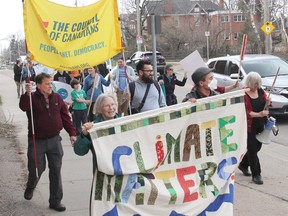 The Council of Canadians Kitchissippi-Ottawa Valley Chapter, Valley Earth Day Arts and the Pembroke Business Improvement Area teamed up to celebrate Earth Day with a downtown Pembroke parade. About 30 people took part. The theme of Earth Day this year was Climate Matters. Anthony Dixon