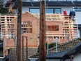 A laneway house under construction in Vancouver on March 2, 2022.