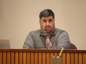 Ken Melanson, Lambton County's manager of planning, speaks Wednesday at Lambton County council.