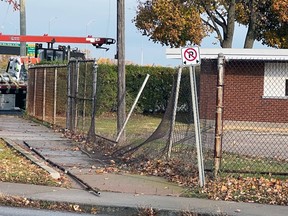 A Highway Traffic Act charge has been dropped against a Sarnia man who crashed into a fence and a set of bleachers at Norm Perry Park on Oct. 26, 2022. (Greg Grimes Photo)