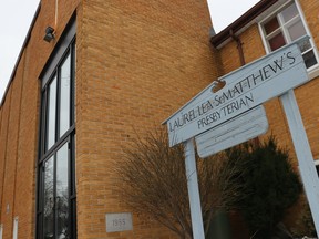 The Laurel Lea-St. Matthew's church building on Exmouth Street in Sarnia is being used for a temporary shelter for individuals experiencing homelessness.