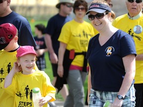 Hannah Whiting walks with her mom Debbie in a previous year's Steps for Life walk in Sarnia. The walk returns to Canatara Park May 6.
