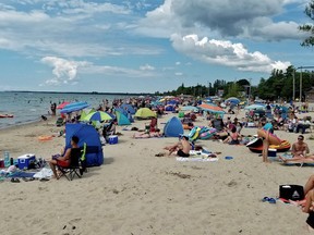 Sauble Beach, looking north on a busy summer weekend.
(files)