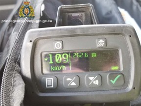 One driver was caught travelling 59 km/h over the speed limit during the lunch hour rush on Ospika Boulevard.