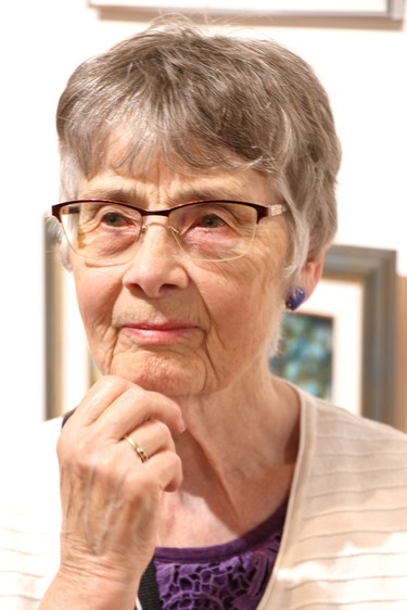 Judy Henderson attends opening night of Algoma Art Society's spring art exhibition and sale at Art Hub, 504 Queen St. E., in Sault Ste. Marie, Ont., on Friday, May 5, 2023. (BRIAN KELLY/THE SAULT STAR/POSTMEDIA NETWORK)
