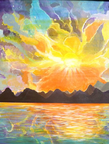 Sail Away into the Majestic Sunset, by Victoria Quon, at opening night of Algoma Art Society's spring art exhibition and sale at Art Hub, 504 Queen St. E., in Sault Ste. Marie, Ont., on Friday, May 5, 2023. (BRIAN KELLY/THE SAULT STAR/POSTMEDIA NETWORK)