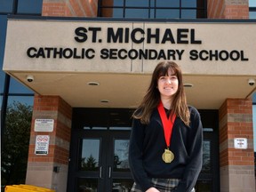 St. Michael Catholic Secondary School Grade 10 student Anne Doig has brought home the gold in the aesthetics Skills Ontario competition for the second year in a row. Galen Simmons/The Beacon Herald/Postmedia Network