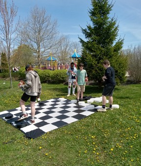 This over-sized Checkers board was popular with some of the older kids at the family fun day May 13 staged by the Rotary Club of Southampton at Jubilee Park.