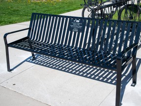 The three benches unveiled during the May 17 event are spread throughout the county, including one in Brussels, one in Vanastra and one in Bluevale. Dan Rolph
