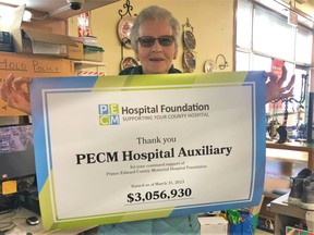 Prince Edward County Memorial Hospital Auxiliary surpasses $3 million mark, donations, certificate, new hospital, Picton