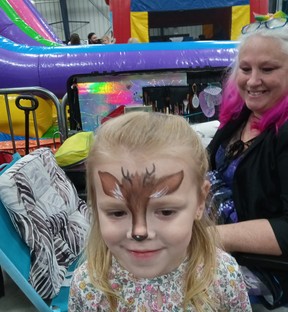 Adley Sylvest, 5, from Allenford was transformed into a deer by Wendy Woods at at the Wyllow’s Whimsies booth at the Rotary Club of Port Elgin’s Hello Summer Expo May 20-21 at The Plex in Port Elgin.