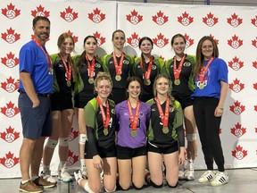 U18 women's volleyball team from Peace River