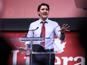 Prime Minister Justin Trudeau makes a keynote address at the 2023 Liberal National Convention in Ottawa, on Thursday, May 4, 2023.