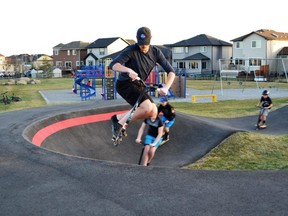 Grayson Burkholder, 15, at the High River Pump Track on Friday, April 28, 2023.