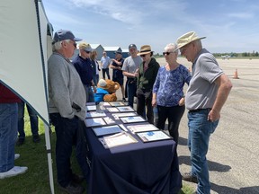 Flight themed prizes and apparel were offered in raffles and a silent auction for pilots and plane enthusiasts to bid on during a Hope Air fundraiser on Saturday at the Brantford Airport.
