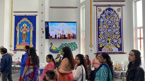 Some of the art inside the Sanatan Mandir Cultural Society, Fort McMurray's first Hindu temple, on May 22, 2023. Vincent McDermott/Fort McMurray Today/Postmedia Network