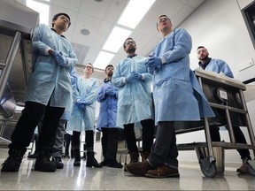 Second year medical students are shown during a gross anatomy lab class at the Schulich School of medicine and dentistry at the University of Windsor campus on Feb. 7, 2018. (DAN JANISSE/The Windsor Star)