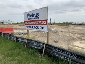 The site for a new manufacturing building is being prepped on Fen Ridge Drive where site-servicing and foundation work valued at almost $2 million is being done. The building is going up on speculation by development company Metrus Construction.