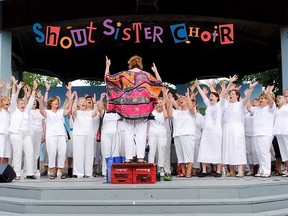 The COVID-19 pandemic was devastating for community choirs like Shout Sister Choir (pictured), forcing them into Zoom rehearsals and pre-recorded tracks to keep the choirs connected and moving forward. SHOUT SISTER CHOIR