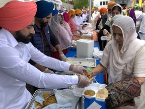 Food is an important part of the Khalsa Day festivities with the 'langar', or community kitchen, offering an abundance of vegetarian options free to several thousand participants at the celebration held Sunday, May 14 in Brantford.  SUSAN GAMBLE/BRANTFORD EXPOSITOR