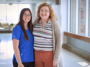 Victoria Sherk (left), took part in the clinical externship program for nurses at Brantford General Hospital. With her is Mandy Lindsay, former co-ordinator of the program. SUBMITTED