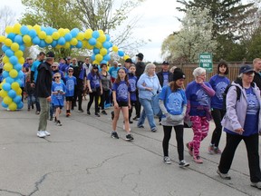 Several hundred participants made their way through a balloon arch at the start of the Hike or Bike for Hospice on Sunday, May 7 in Brantford.  The event is a major fundraiser for Stedman Community Hospice.  MICHAEL RUBY