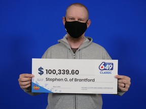 Stephen Grant of Brantford won $100,339.60 on Lotto 6/49.