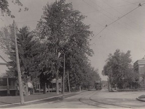 Third Street in Chatham, looking north from Wellington, circa 1920.