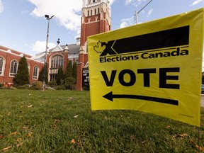 An Elections Canada sign is seen during the 2021 federal election. (Postmedia)