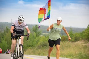 cyclist riding for fundraiser