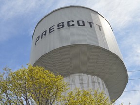 Prescott water tower on south side of Wood Street West beside Mayfield Retirement Residence. Tim Ruhnke/Special to the Recorder and Times