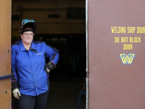Rebecca Mair teaches welding at Napanee District High School.