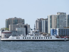 The Wolfe Islander III leaves Kingston on Monday morning after being out of service overnight.