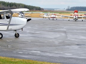 Planes are shown parked at the Stratford Municipal Airport in this 2015 file photo. Stratford Beacon Herald file photo