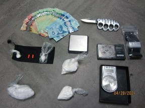 Sarnia police released this photo following a drug seizure on April 28, 2021. (Sarnia police)