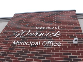 The Warwick Township municipal office in Watford is shown in this file photo.  File photo/The Observer