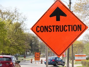 Colborne Road between Errol Road and Guthrie Drive closed to through traffic earlier this month for a $9.7-million water main replacement contract. (Tyler Kula/ The Observer)