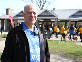 Organizer Mark Roehler says Saturday's Sarna Steps for Life walk at Canatara Park drew 80 registrants and raised about $15,000 for Threads of Life, which provides supports such as workshops and forums for people whose loved ones have experienced workplace tragedy. (Tyler Kula/ The Observer)