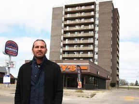 Okan Zeytinoglu owns the Harvey's at 321 Christina St. N. in Sarnia. A drive-thru is planned for the nearly 50-year-old location. The speaker for ordering would be on the right, facing north, Zeytinoglu said. (Tyler Kula/ The Observer)