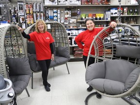 Co-owners Brigitte Michel, left, and her sister, Valerie Michel, are celebrating the 50th anniversary of A&J Home Hardware in Sudbury. The business was co-founded in 1973 by their dad, Arnel Michel. The store, located at 469 Bouchard St., spans 19,000 square feet of floor space.