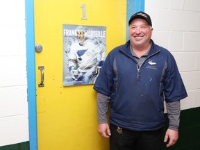 Centennial arena lead-hand Brian Beaupre has recognized four former Hanmer residents that played in the NHL by painting the dressing rooms the same colours as the NHL teams the players played for. Northern Transit and Arena Advertising Agency also got involved by providing posters of each player, which hang on each dressing room door. The four players included Frank St. Marseille, of the St. Louis Blues, Andrew Brunette, of the Minnesota Wild, Ron Duguay, of the New York Rangers, and Dan Frawley, of the Pittsburgh Penguins.