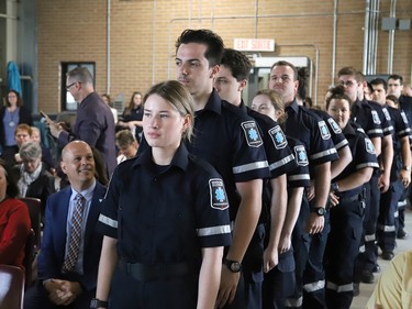 A total of 14 new paramedic recruits were recognized for completing their orientation and they were welcomed to the paramedic service at the launch of Paramedic Week at the Lionel E. Lalonde Centre in Azilda, Ont. on Tuesday May 23, 2023. John Lappa/Sudbury Star/Postmedia Network