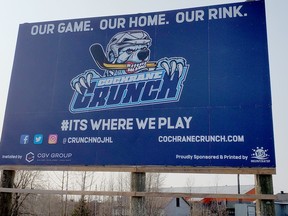 This billboard will now be taken down - a sign that Cochrane no longer has a Junior A hockey franchise.