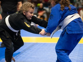 Ontario champion Kiley McGahan in action at the 2023 Ontario International Open at the Tribute Communities Centre in Oshawa this past weekend. Photo by Abrie Kilian