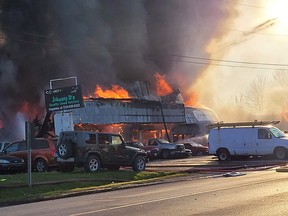 Johnny B's Automotive in Meaford burns Thursday