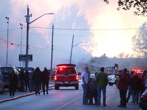 Crowds gathered in Meaford Thursday