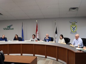 Councillors (l-r) Derek Schlosser, Serena Lapointe, Braden Lanctot, Bill McAree, Tara Baker and Paul Chauvet discussed the future of Whitecourt's small businesses and a loan to Tennille's Hope.