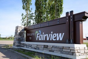 A welcome sign for Fariview, just south of town along Highway 2 on Saturday, July 11, 2020.
