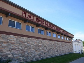The Peace River Municipal Library and Art Gallery in Peace River, Alta. on Saturday, July 11, 2020.